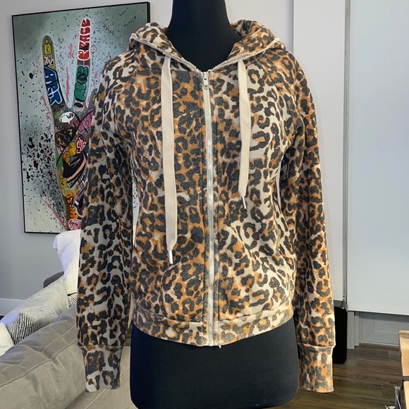 Like New Nsf Leopard Print Hoodie Sz P 